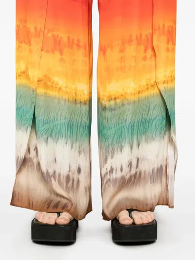 Alice And Olivia Larissa Pants In Red Viscose In Multi