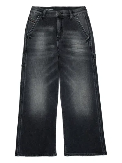 Diesel Kids D-argjx-work-j Jeans In Black
