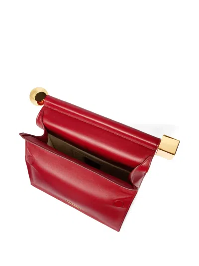Jacquemus Round Square Clutch Bag Top Handle In Red