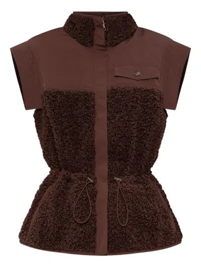 Ulla Johnson Tariet Drawstring Teddy Fleece Vest In Brown