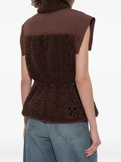 Ulla Johnson Tariet Drawstring Teddy Fleece Vest In Brown