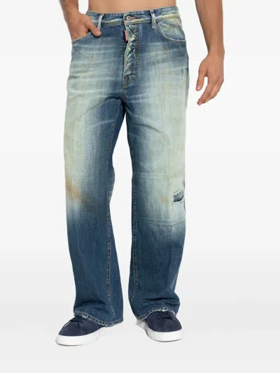 Dsquared2 Belt Loop Denim Trousers In Blue