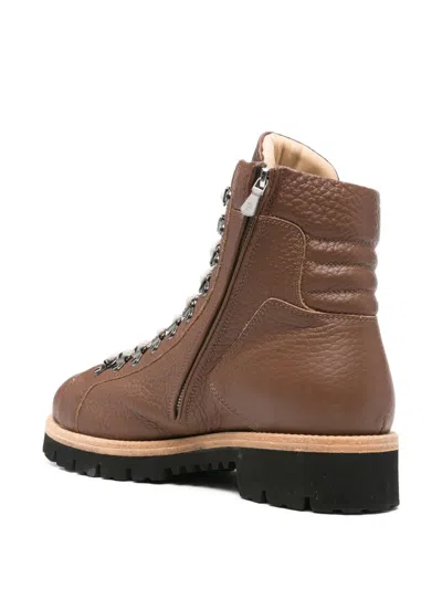Eleventy Leather Boots In Brown