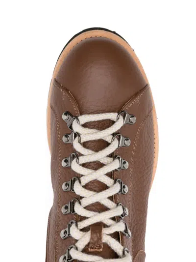 Eleventy Leather Boots In Brown