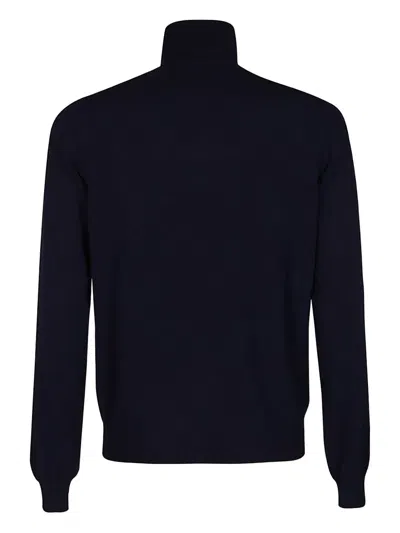 Malo Crewneck Sweater With Long Sleeves And Turtleneck In Blue