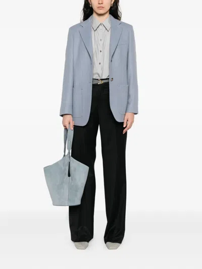 Max Mara Alpaca-cashmere-yak Blazer In Blue
