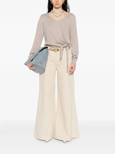 Liu •jo Liu Jo Wool Sweater With Necklace In Gray