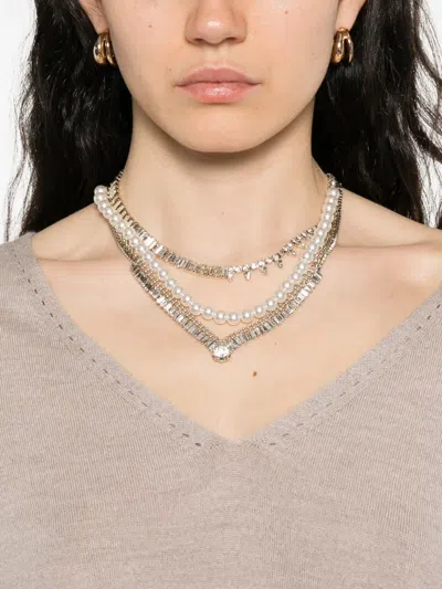 Liu •jo Liu Jo Wool Sweater With Necklace In Gray