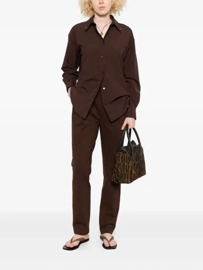 Fabiana Filippi Ebano Jersey Punto Milano Pleated Jogging Trousers In Brown