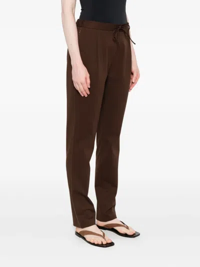 Fabiana Filippi Ebano Jersey Punto Milano Pleated Jogging Trousers In Brown