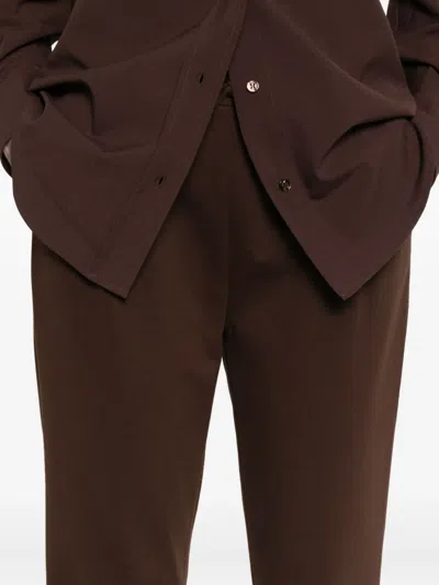 Fabiana Filippi Ebano Jersey Punto Milano Pleated Jogging Trousers In Brown