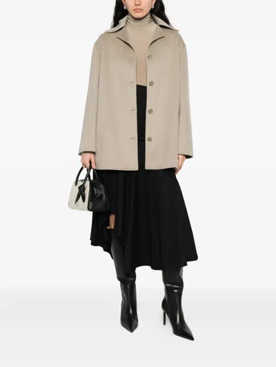 Alberta Ferretti Button-fastening Collared Jacket In Gray