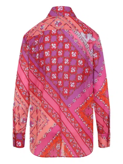 花卉拼贴设计棉衬衫