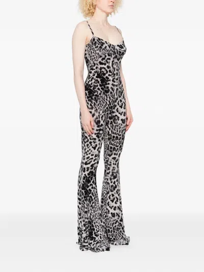 Norma Kamali Leopard Print Jumpsuit In Animal Print