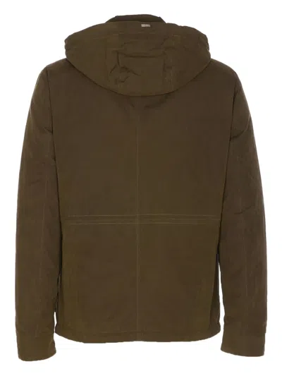 Herno Long Sleeve Hooded Padded Parka Jacket In Green