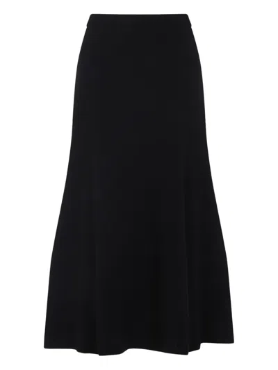 Fabiana Filippi Flared High-waisted Wool Silk Cashmere Skirt In Black