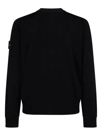 Stone Island Light Cardigan Rws Geelong Wool In Black