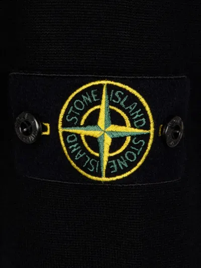 Stone Island Light Cardigan Rws Geelong Wool In Black