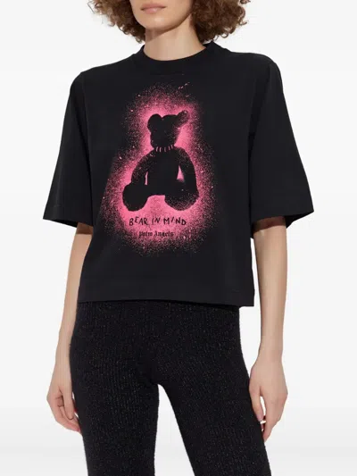 Palm Angels Crew Neck Graphic Print Relaxed Fit T-shirt In Black
