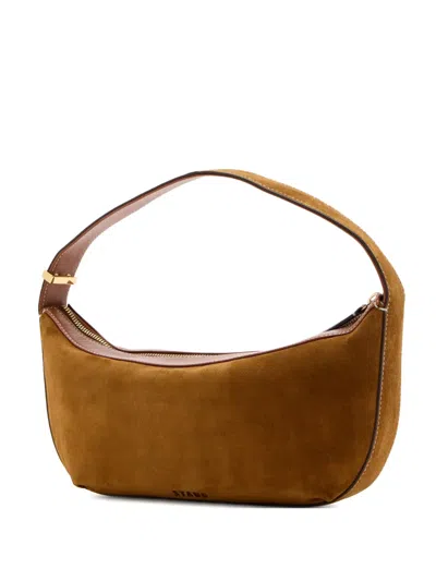 Staud Suede Zip-top Satchel In Brown