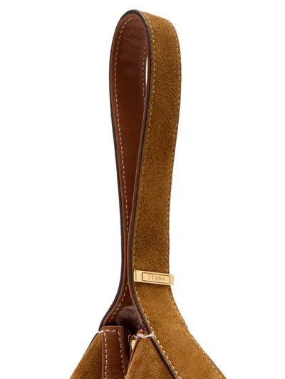 Staud Suede Zip-top Satchel In Brown