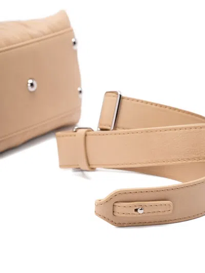 Zanellato Structured Beige Lamb Leather Shoulder Bag In Brown