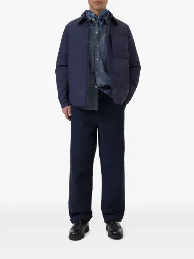 口袋贴花衬衫式夹克