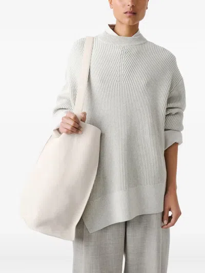 Studio Nicholson Verda Ribbed Asymmetric-hem Sweater In Neutral