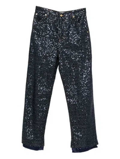 亮片缀饰牛仔裤