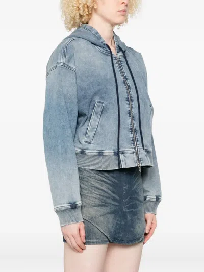 连帽拉链牛仔夹克