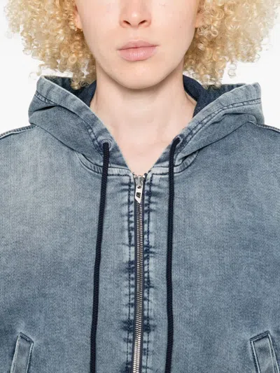 连帽拉链牛仔夹克