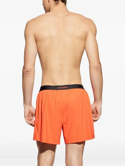 Dsquared2 Icon-band Boxers In Orange