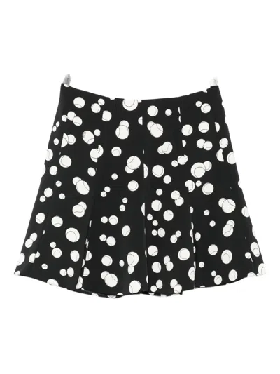 波珠印花百褶迷你半身裙