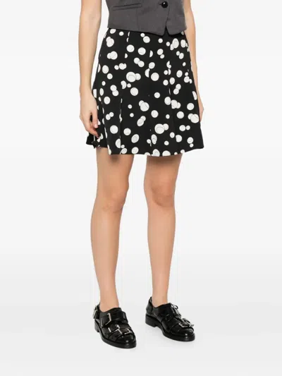 波珠印花百褶迷你半身裙