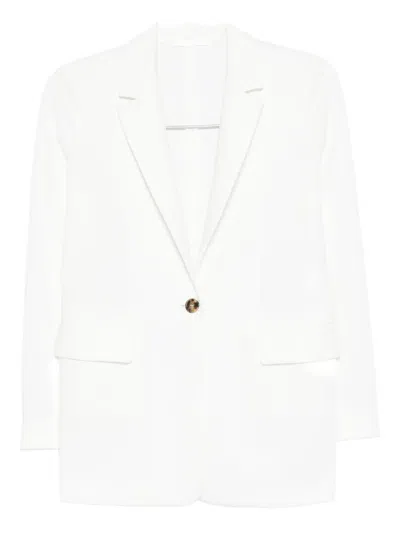 Marella Single-button Notched-lapel Blazer In White