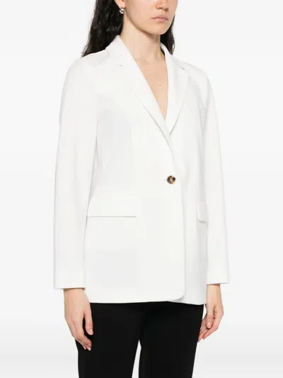 Marella Single-button Notched-lapel Blazer In White