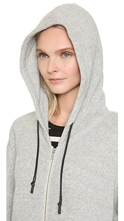 Shop R13 Long Hooded Sweatshirt In Heather Grey