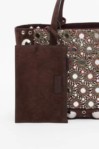 Valentino Garavani Nellcote Mirrored Suede Tote Bag In Multi
