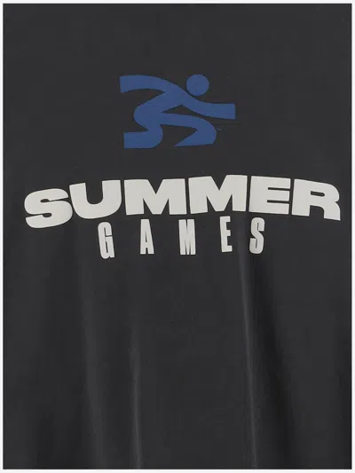 Summer Games Cotton Sweatshirt With Logo In Black