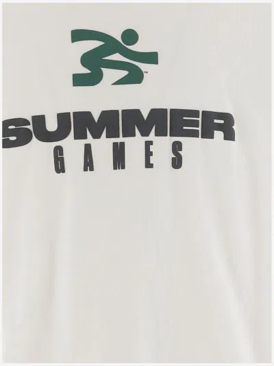 Summer Games Cotton T Shirt With Logo In White