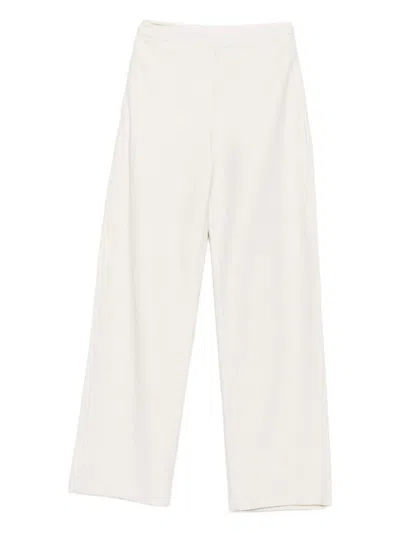 Emporio Armani High-rise Wide Leg Trousers In White