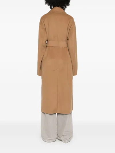 Sportmax Pre Wool Long Coat In Brown