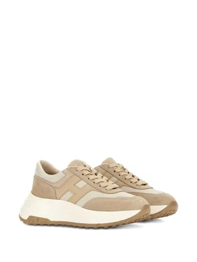 Hogan Pre Hi-fi Leather Sneakers In Nude