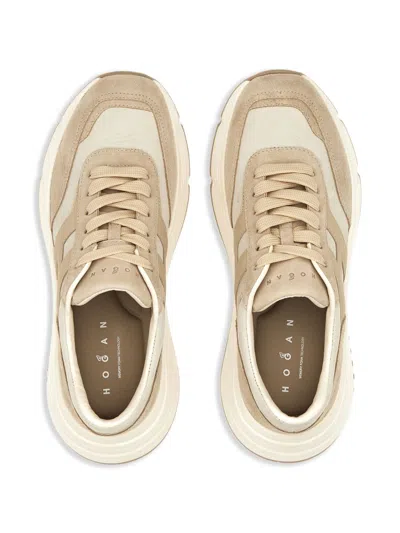 Hogan Pre Hi-fi Leather Sneakers In Nude