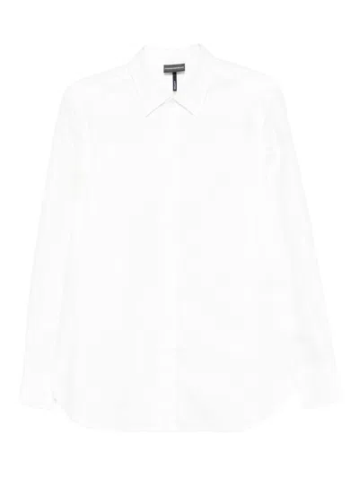 Emporio Armani Shirt Linen Collar Button-down In White