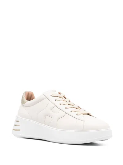 Hogan Pre Rebel Leather Sneakers In White
