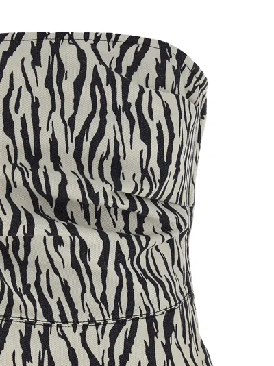 Rotate Birger Christensen 'printed Denim' Top In Multi