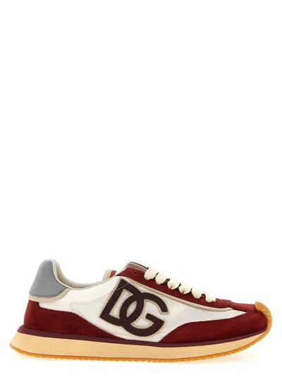 Dolce & Gabbana Dg Cushion Sneakers In Printed Nylon In Multi