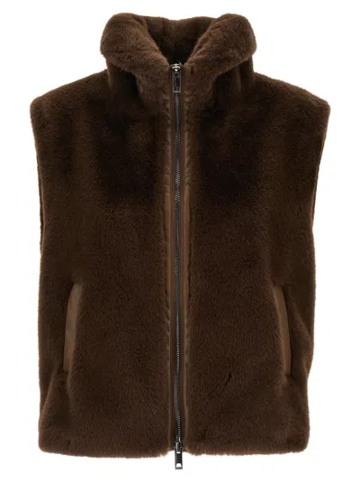 Pinko Brown Polyester Clothing Jackets In Brown