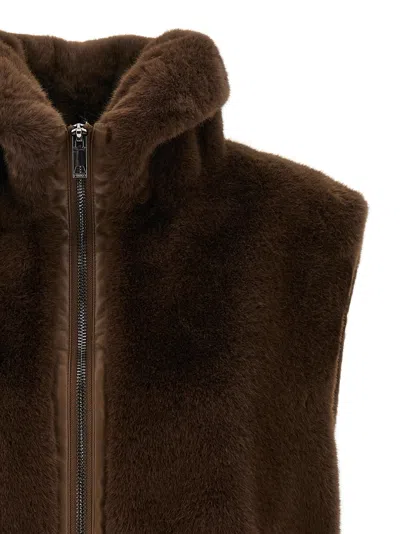 Pinko Brown Polyester Clothing Jackets In Brown